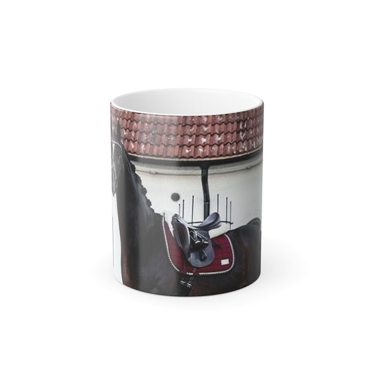 Color Morphing Mug with Elegant Horse Design, Perfect Gift for Horse Lovers, Unique Home Decor, Ceramic Mug for Any Occasion, Coffee Tea Cup
