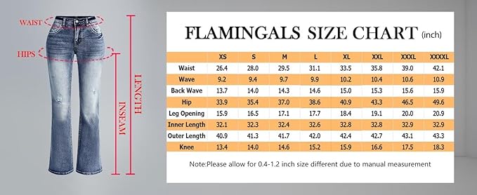 Flamingals Boot Cut Jeans for Women