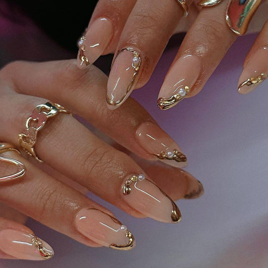summer almond nails